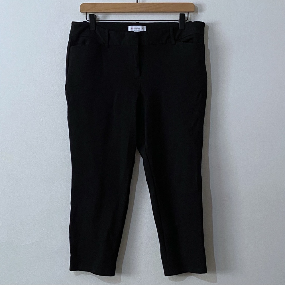Liz Claiborne Black Ponte Ankle Cropped Pants 12 Petite